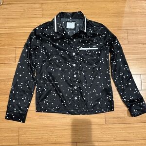 Abercrombie & Fitch Black Star Print Pajama Top Button Up Size Size S
